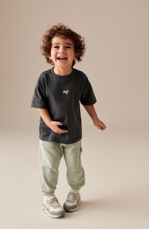 Shop Next Kids' Cotton T-shirt & Cargo Joggers Set In Blue