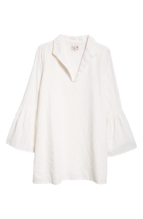 Shop Mille Chloe Long Sleeve Cotton Shirtdress In Casablanca