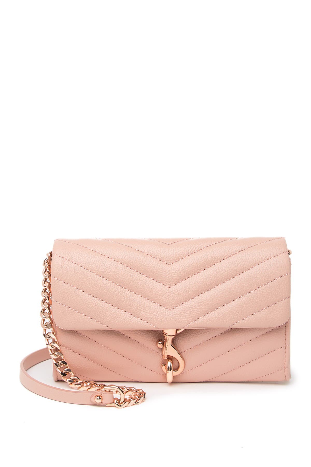 Rebecca Minkoff Edie Leather Wallet On A Chain In Light/pastel Pink9