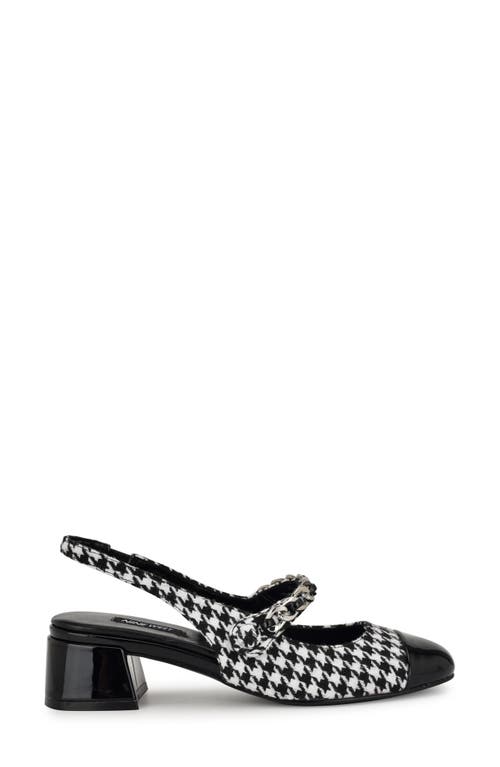 Shop Nine West Geko Mary Jane Cap Toe Pump In Black/white