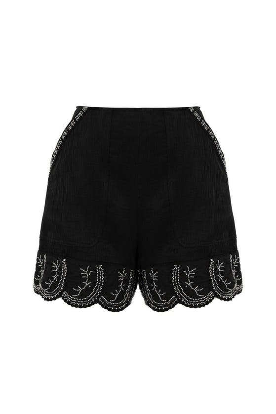 Shop Nocturne Stone Detailed Shorts In Black