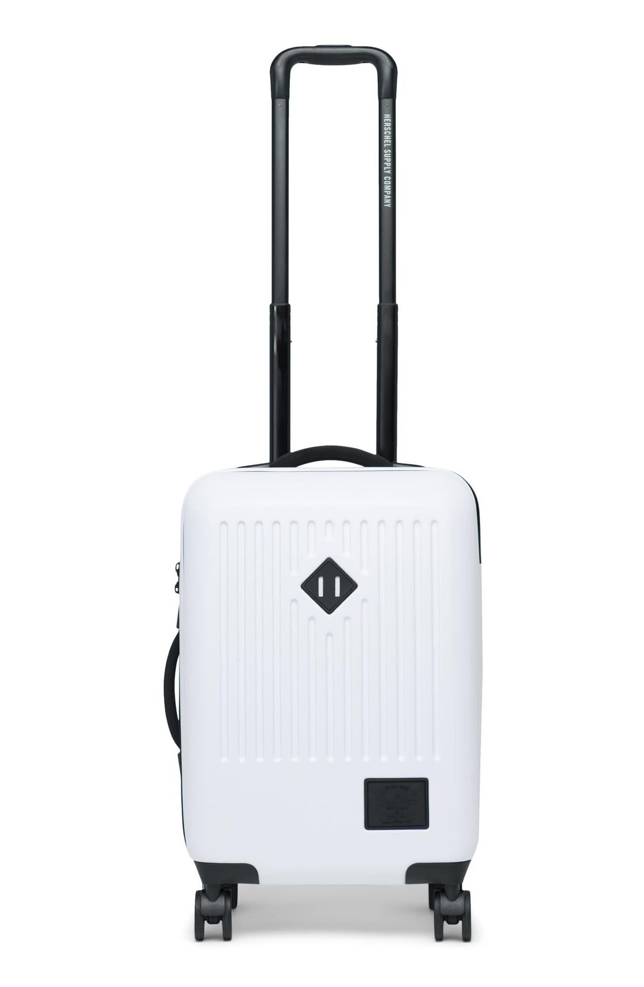 small white suitcase