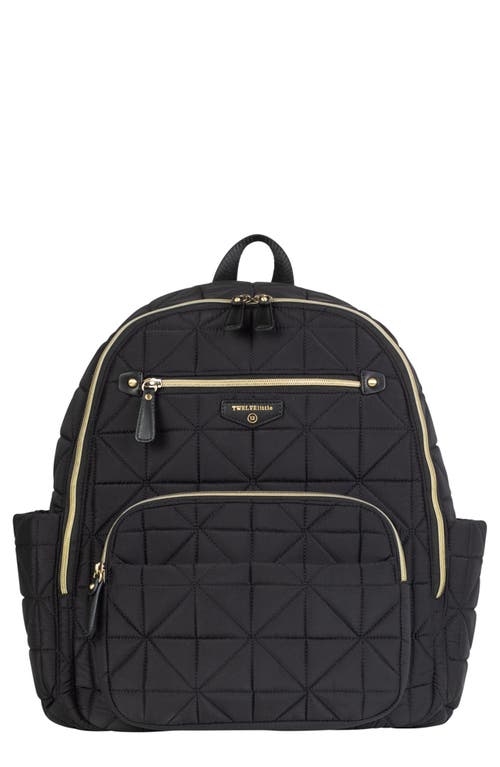 Companion Quilted Nylon Diaper Backpack in Black