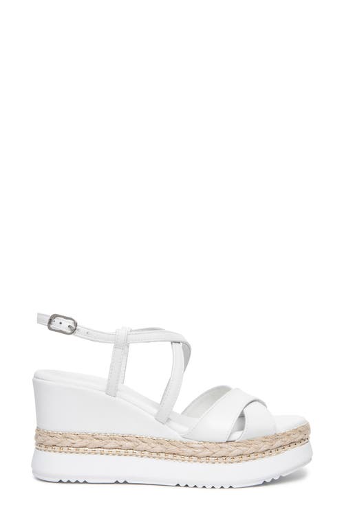 Nerogiardini Ankle Strap Platform Wedge Sandal In White
