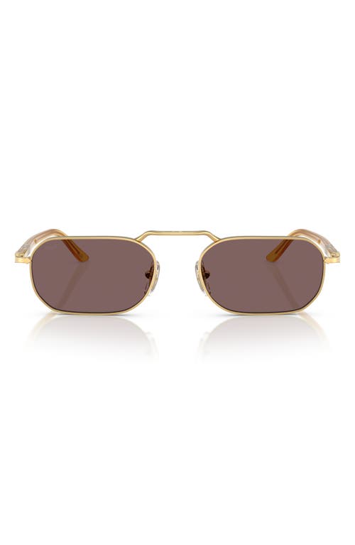 Persol 57mm Polarized Rectangular Sunglasses In Gold