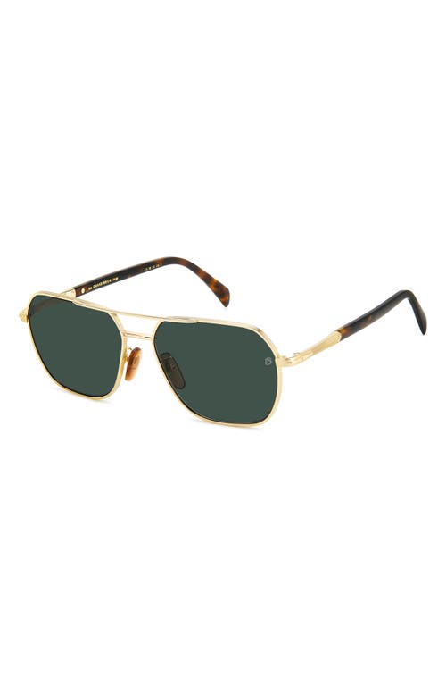 Shop David Beckham Eyewear 59mm Aviator Sunglasses In Gold Havana