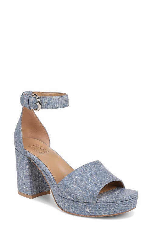 Naturalizer Pearlyn Ankle Strap Platform Sandal Clear Sky Blue Suede at Nordstrom,