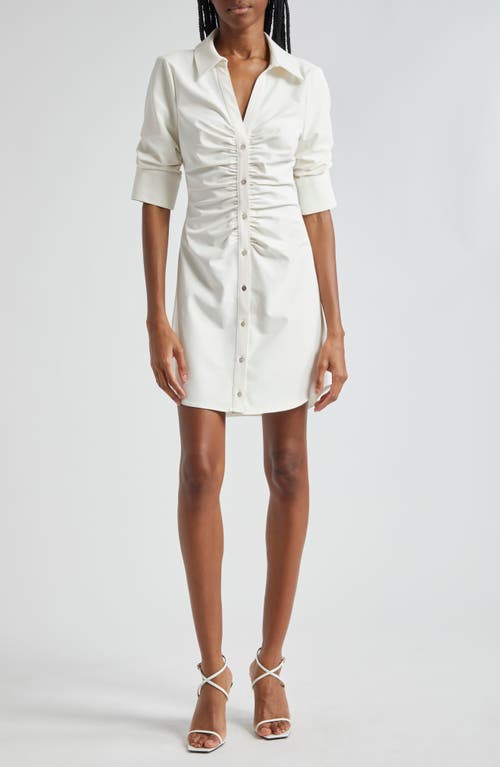 Shop Cinq À Sept Elina Gathered Shirtdress In Ivory