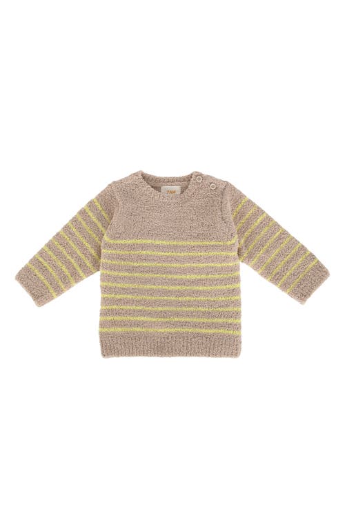 7 A. M. Enfant Long Sleeve Chenille Recycled Polyester Top in Pecan Chartreuse at Nordstrom