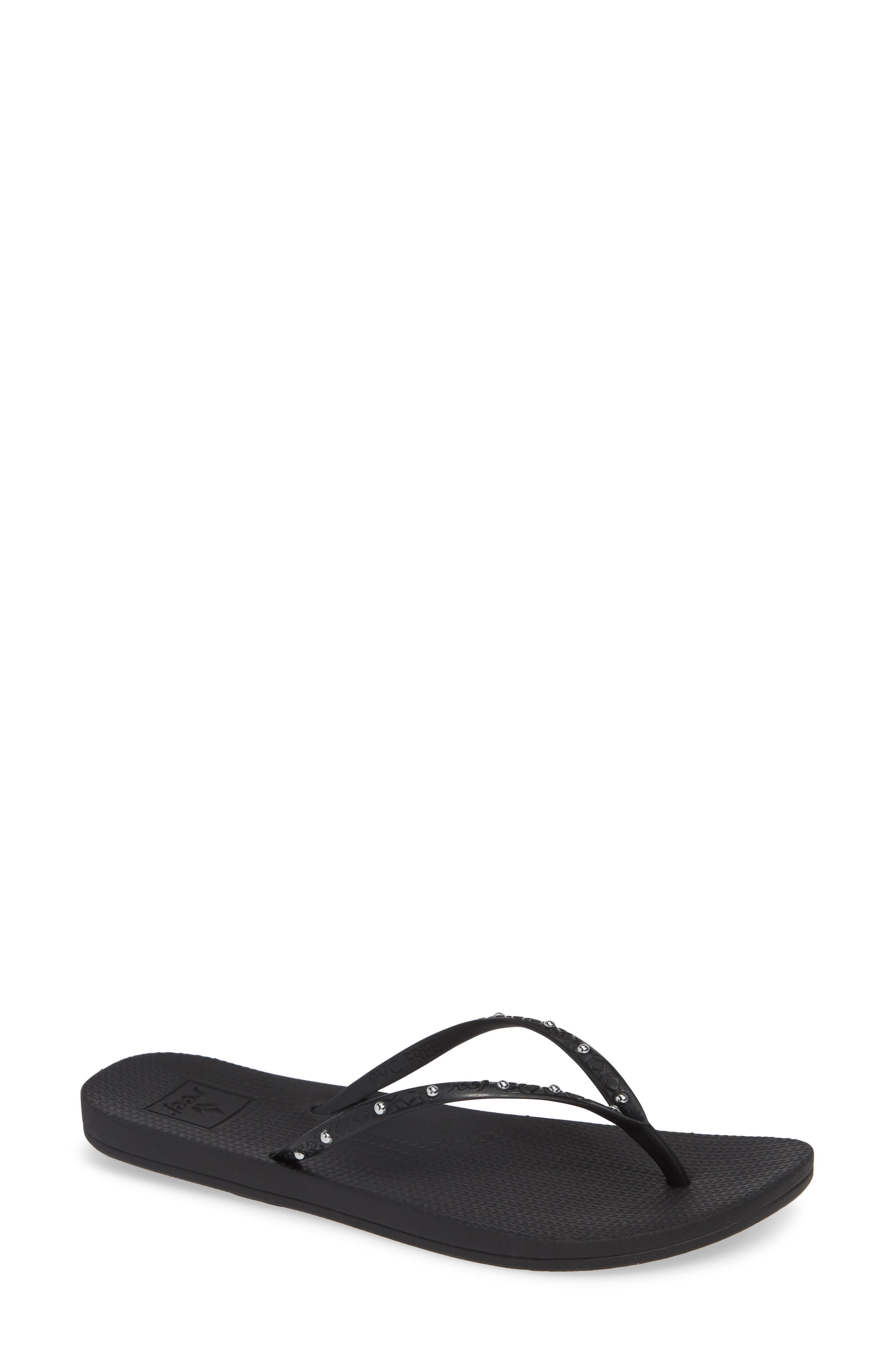 Reef Escape Lux Studded Flip Flop, Black