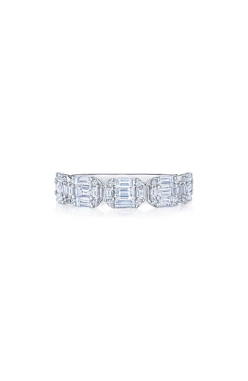 Kwiat Sunburst Partway Diamond Baguette Band Ring In White Gold/diamond