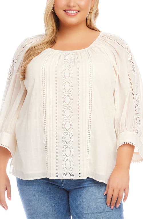 Karen Kane Lace Inset Top in Cream at Nordstrom, Size 3X