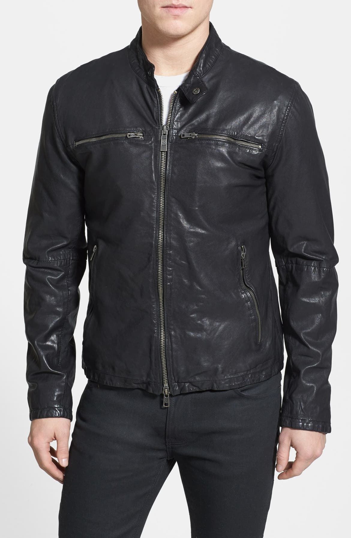 Vince Camuto Washed Leather Moto Jacket | Nordstrom