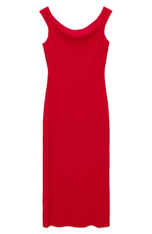 Mango Off The Shoulder Body-con Dress In Red