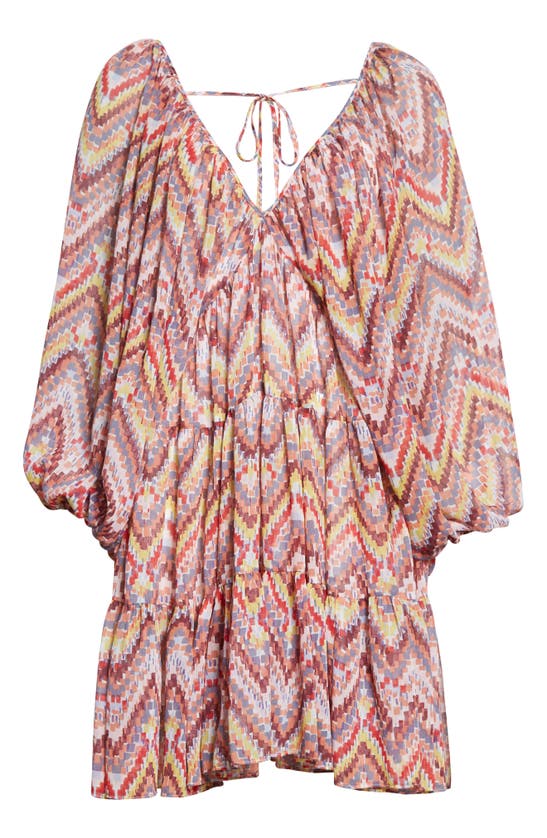 Likely Colin Abstract-print Tie-back Mini Dress In Redwood/ Night Shadow Multi