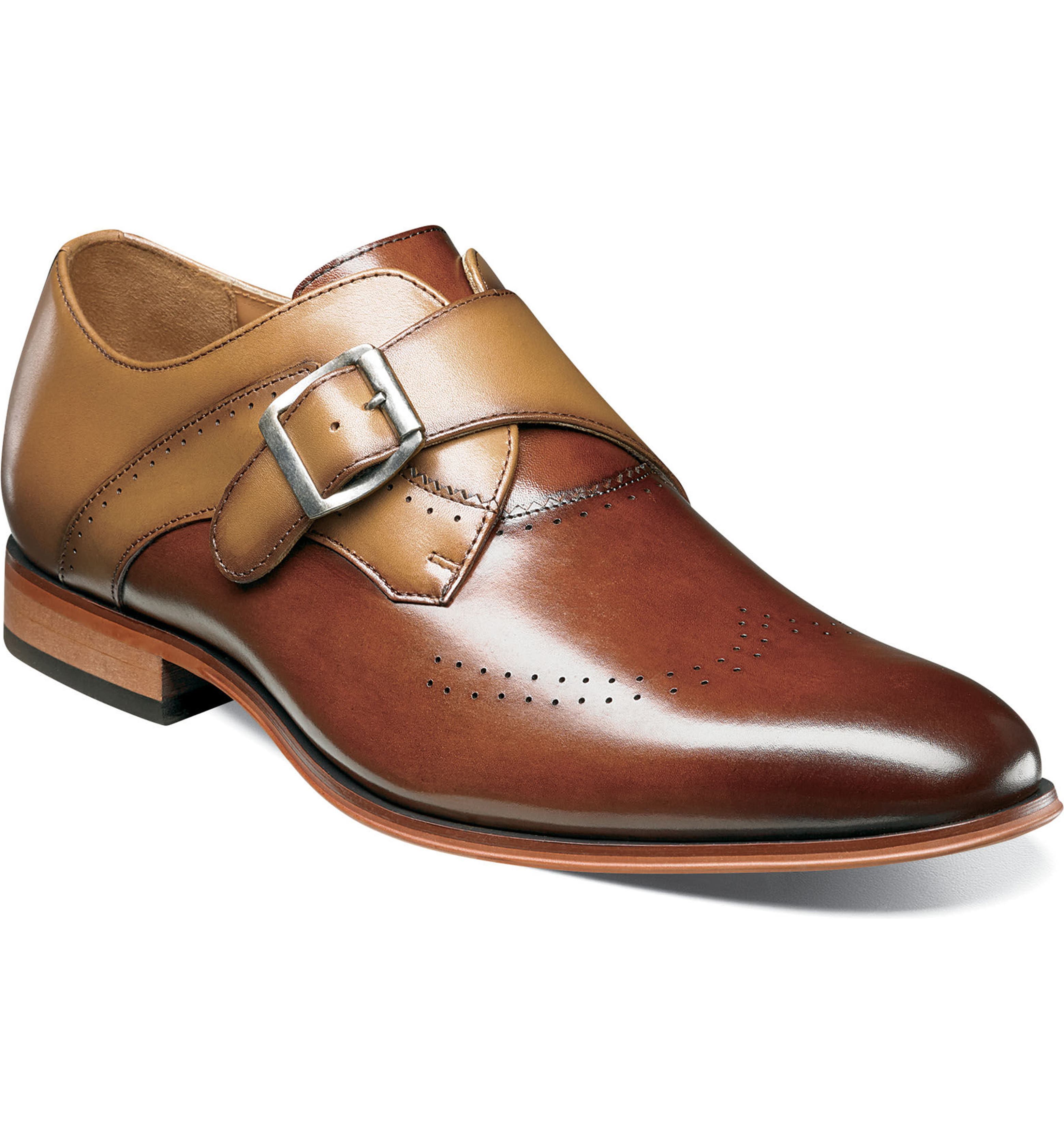 Stacy Adams Saxton Perforated Monk Strap Shoe (Men) | Nordstrom