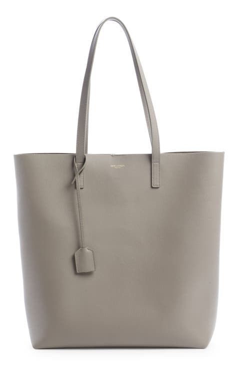 North/South Leather Shopping Tote