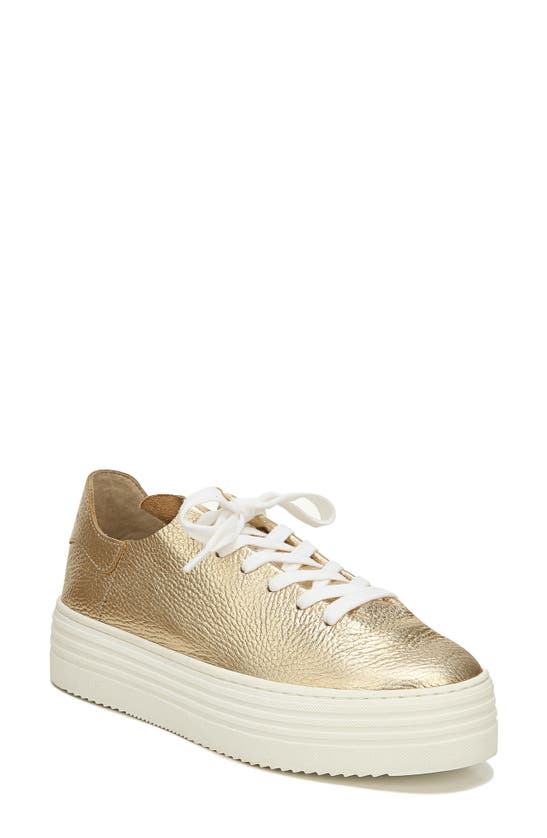 Sam Edelman Women's Pippy Lace Up Sneakers In Gold Leather | ModeSens