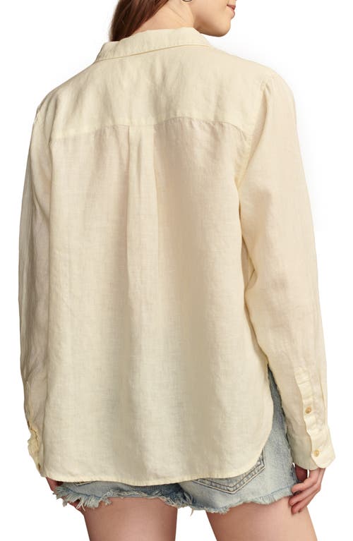 Shop Lucky Brand Prep Linen Button-up Shirt In Luminary Green