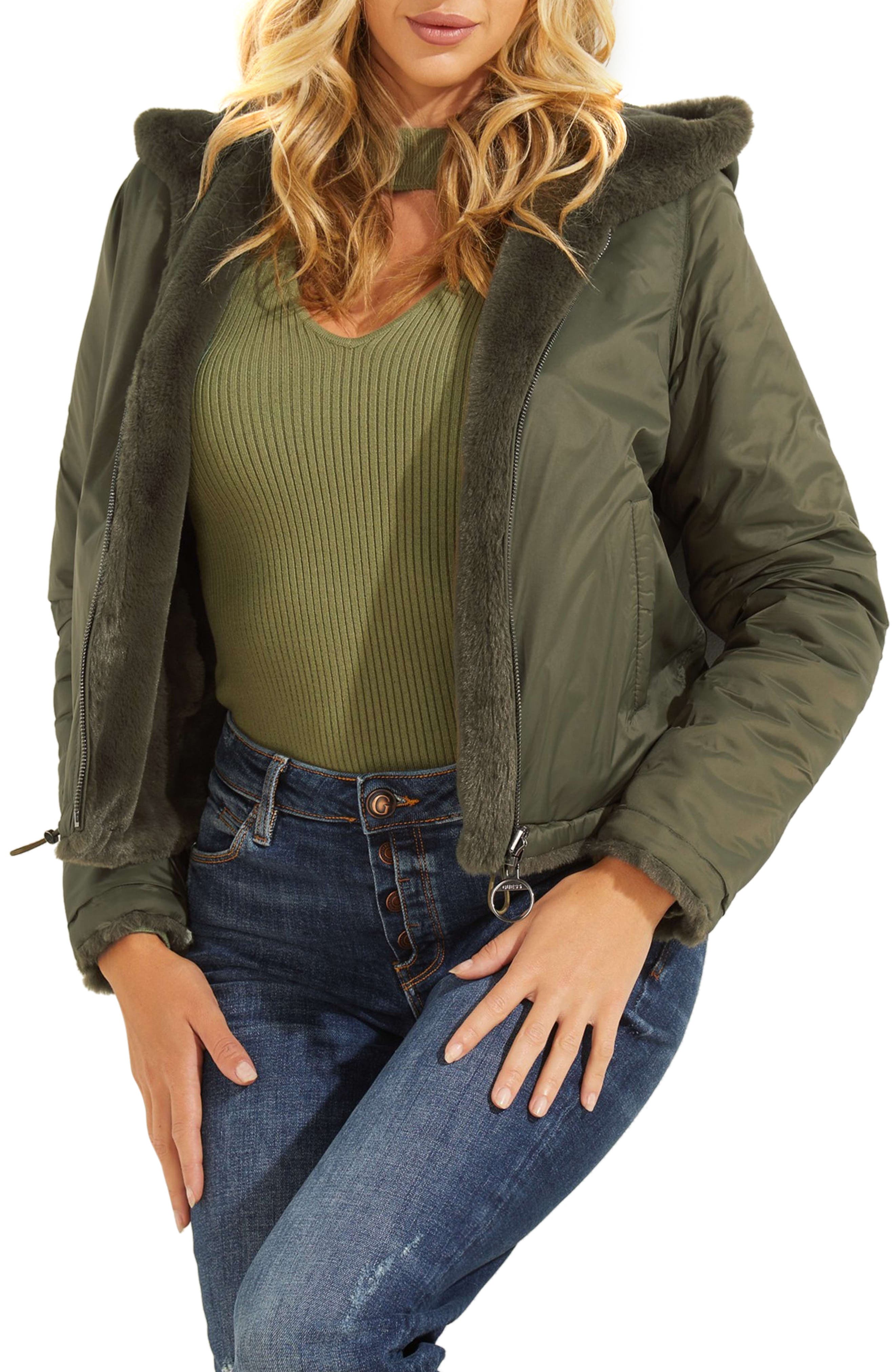 roxy faux fur jacket