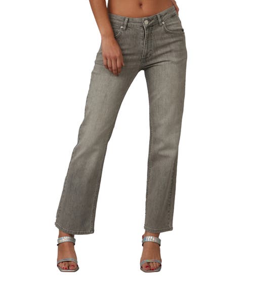 Shop Lola Jeans Denver High Rise Straight Jeans In Mid Ash