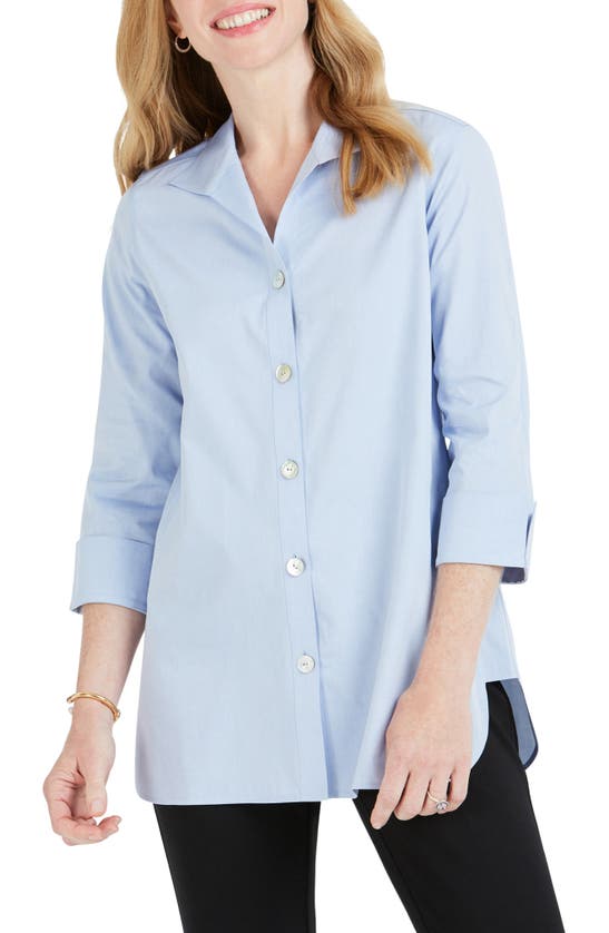 Foxcroft Pandora Non-iron Cotton Shirt In Blue Wave | ModeSens