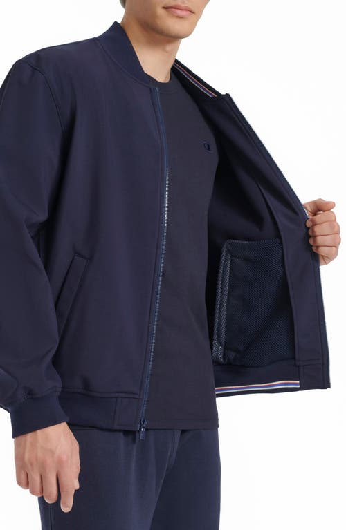 Champion Softshell Varsity Bomber Jacket In Peacoat