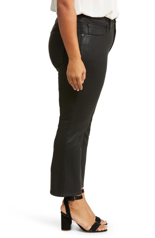 Shop Madewell Kick Out Crop Coated Jeans In True Black