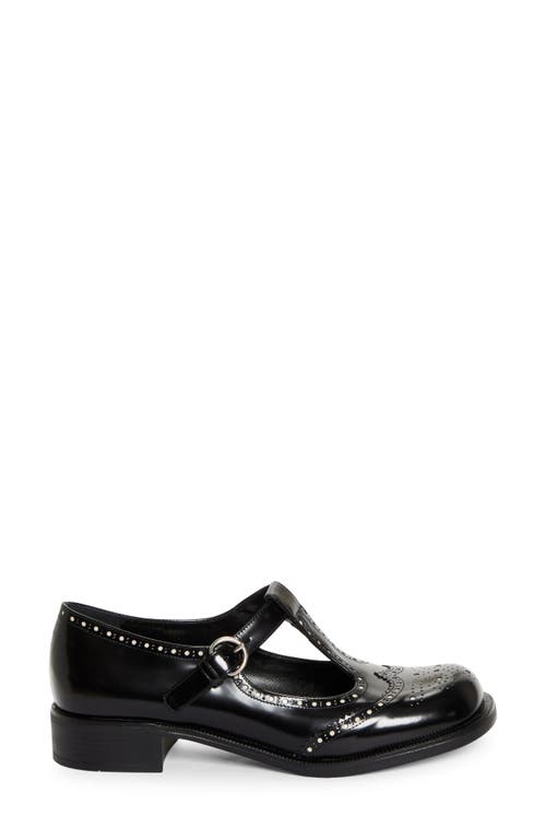 Shop Miu Miu Wingtip Mary Jane In Nero/avorio