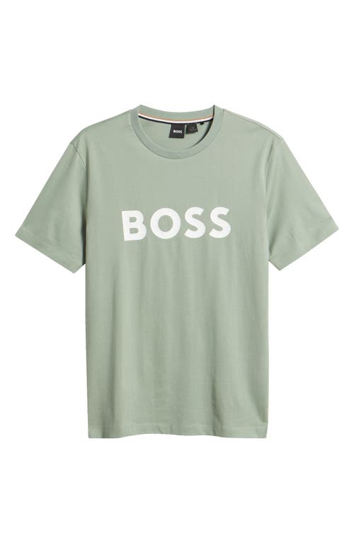 Hugo Boss Boss Tiburt Logo Graphic T-shirt In Green