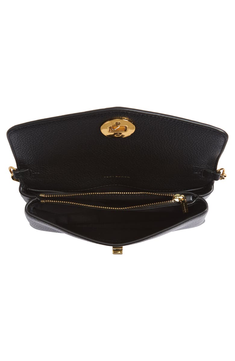 Tory Burch Kira Pebble Leather Wallet on a Chain, Alternate, color, 