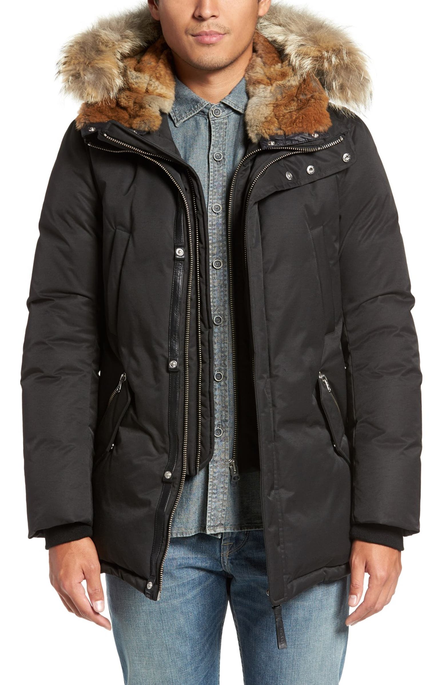 Mackage 'Edward' Down Parka with Genuine Coyote and Rabbit Fur Trim ...