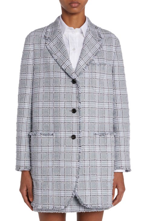 Thom Browne Fit 2 Fray Edge Plaid Tweed Trousers