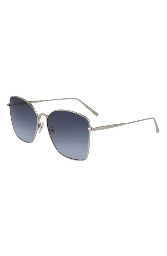 Shop Longchamp Roseau 60mm Gradient Square Sunglasses In Gold/ Smoke