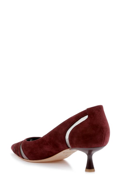 Shop L Agence L'agence Eglantine Kitten Heel Pump In Burgundy Suede