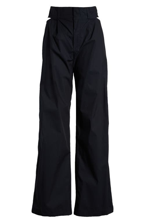 Shop Nike Cutout High Waist Wide Leg Trousers In Black/black/anthracite