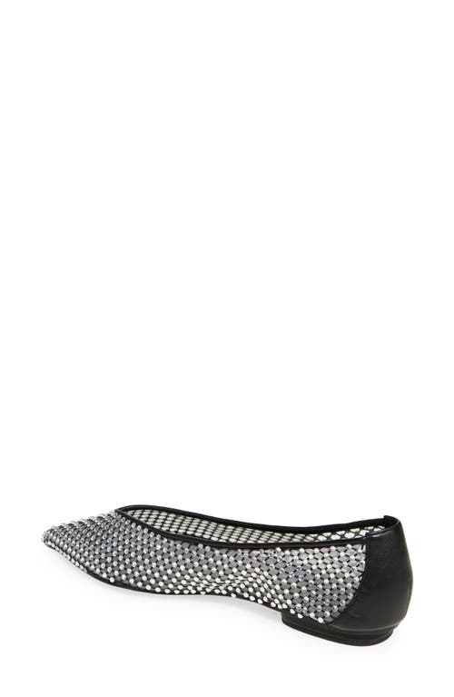 Shop Rebecca Minkoff Crystal Mesh Ballet Flat In Black