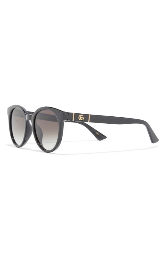 Gucci 53mm Gradient Round Sunglasses In Black Black Grey