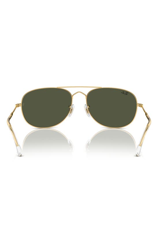 Ray Ban Bain Bridge 60mm Pillow Aviator Sunglasses In Gold Flash