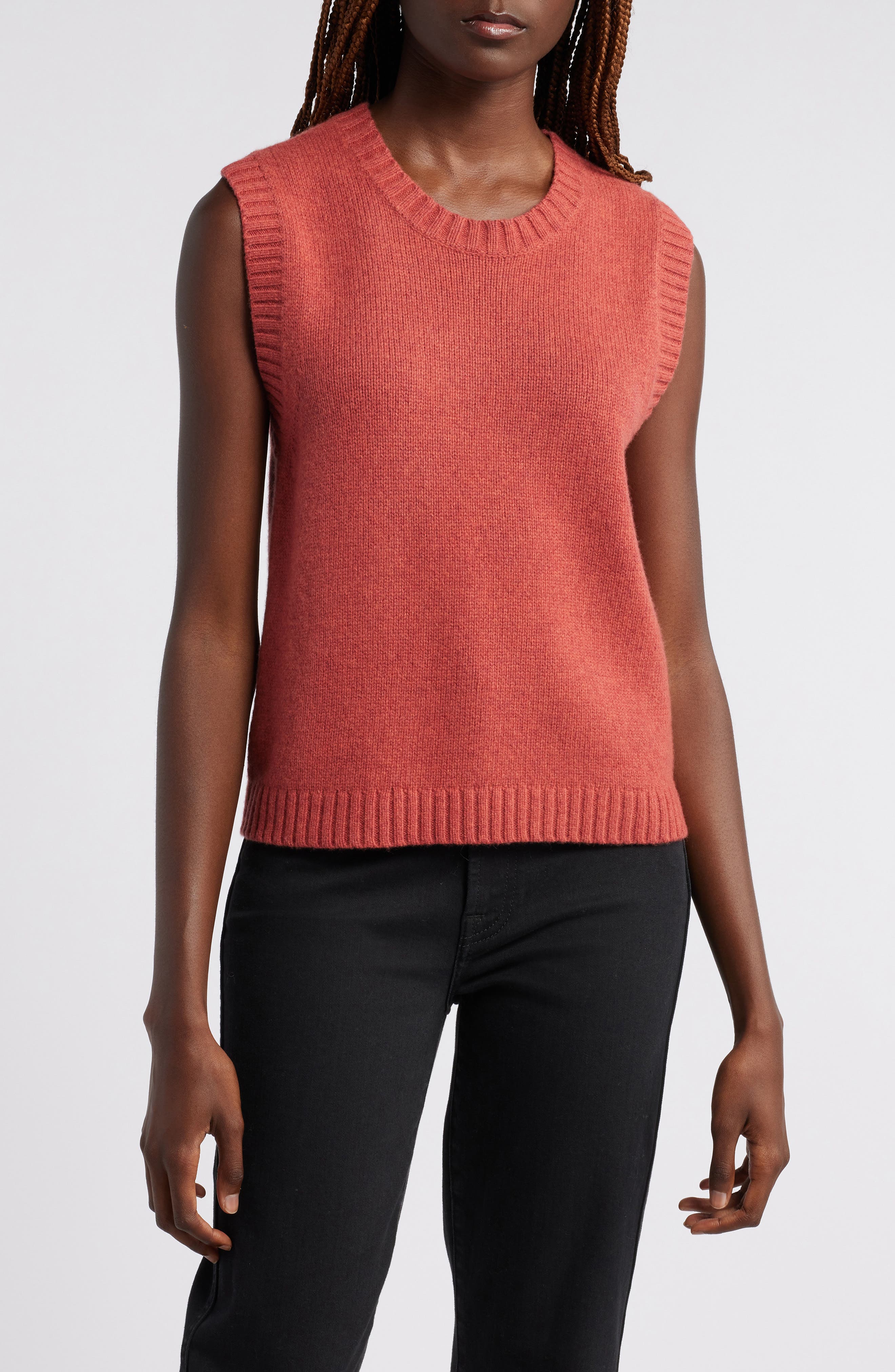 Wyeth Josie Wool Blend Sweater Vest in Cayenne 