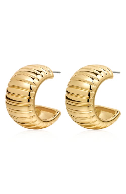 Shop Luv Aj Remy Ridged Hoop Earrings In Gold