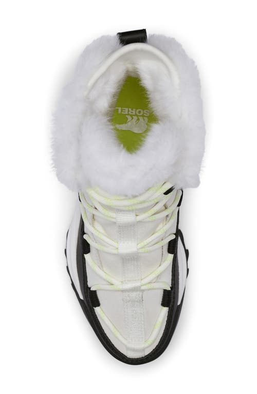Sorel Ona Rmx Glacy Faux Fur Waterproof Bootie In Sea Salt/black