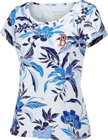Women's Tommy Bahama White Boston Red Sox Aubrey Romantic Blooms IslandZone T-Shirt Size: Large
