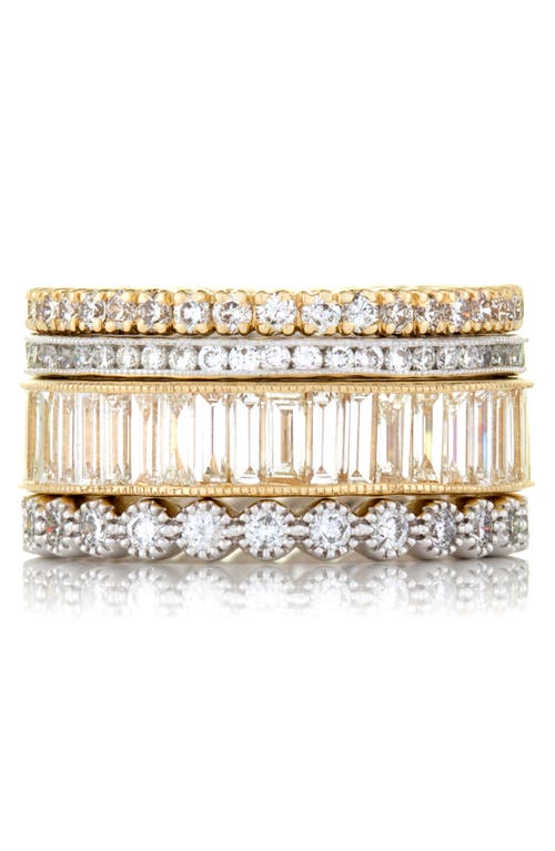 Sethi Couture Bezel Set Diamond Stacking Ring In White Gold/diamond