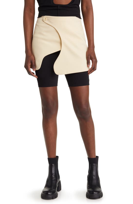 Head Of State Wumi Curve Detail Miniskirt In Cream