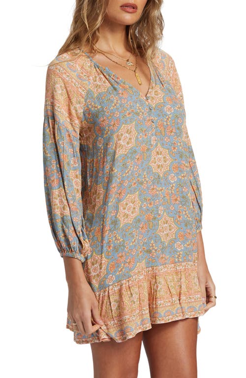 Shop Billabong She's A Dreamer Long Sleeve Shift Dress In Western Sky