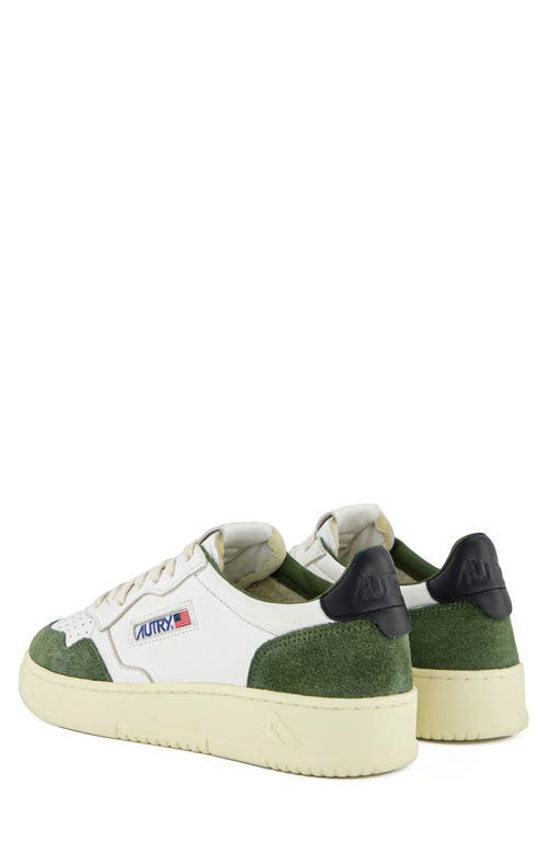Autry Medalist Low White Leather And Suede Bottle Sneakers In Mil/black