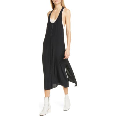 Rag & Bone Billie Layered Silk Midi Tank Dress, Black