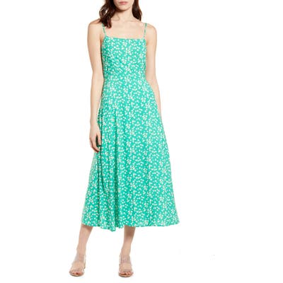 All In Favor Floral Midi Sundress, Green