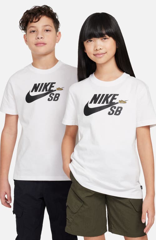 Shop Nike Kids' Sportswear Logo Cotton Graphic T-shirt In White